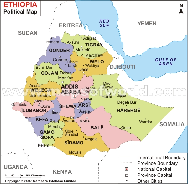 ethiopie politique carte